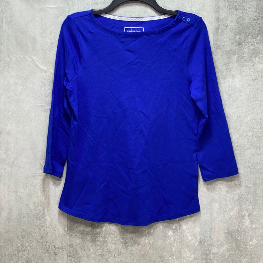 Charter Club Pima Cotton Modern Blue Solid